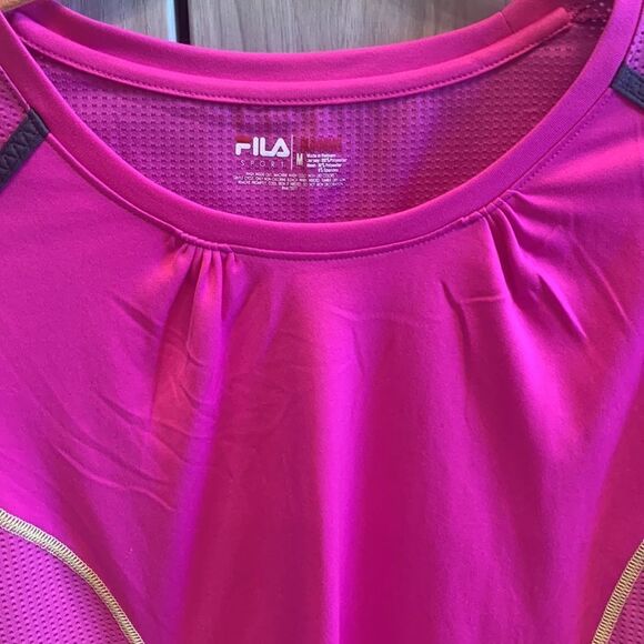 FILA Sport Pink Running Athletic Tee Shirt pocket Sz M - Picture 5 of 9